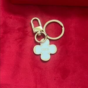 Gold and White Keychain